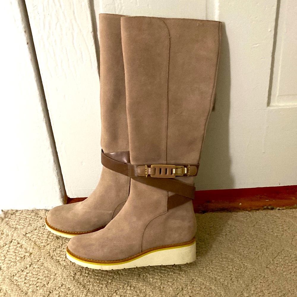Cole Haan suede wedge boots size 5.5